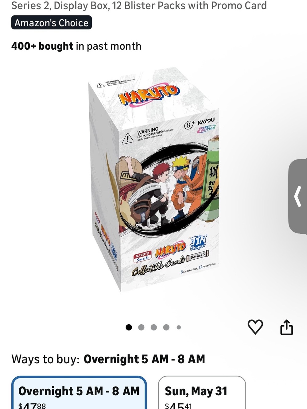 Naruto Trading Card Tin Series 2 Display Box - White